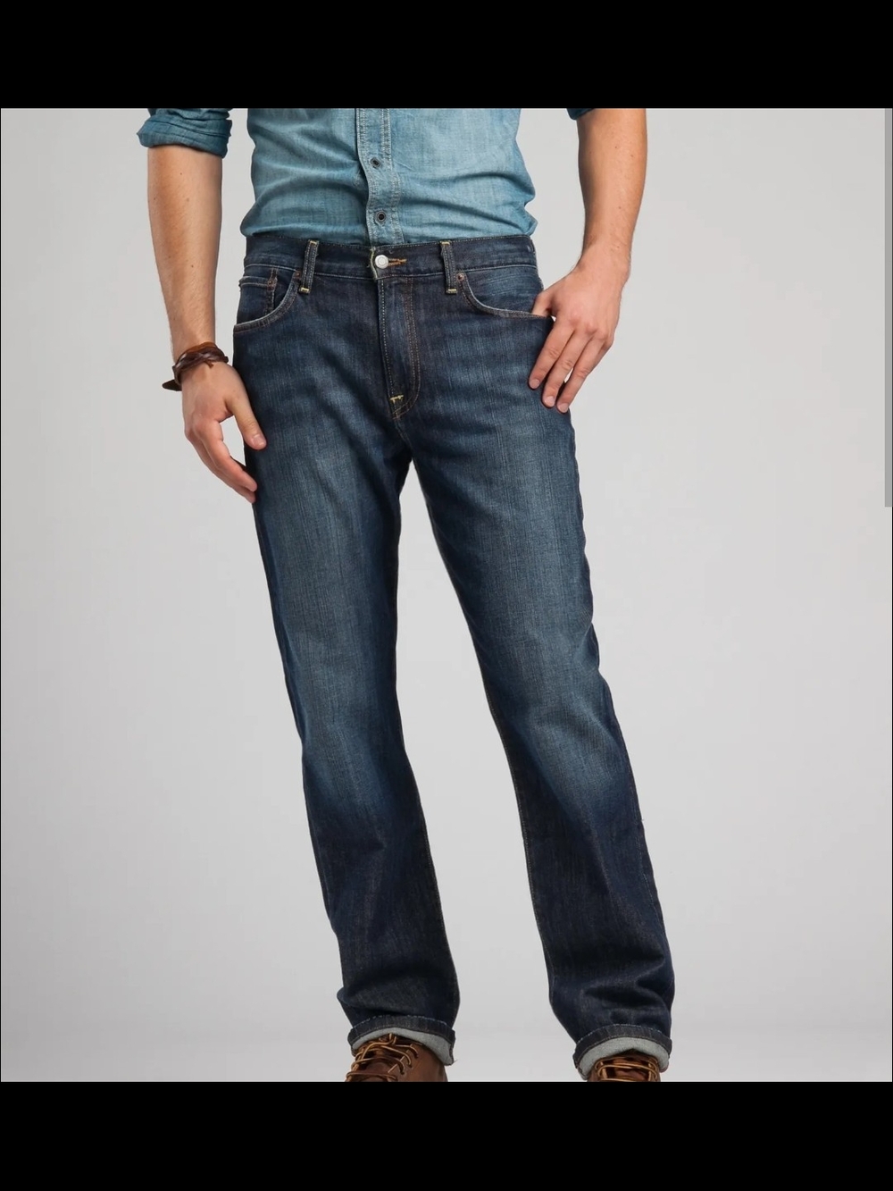 Boys Dark Blue Classic Straight Stretch Jeans